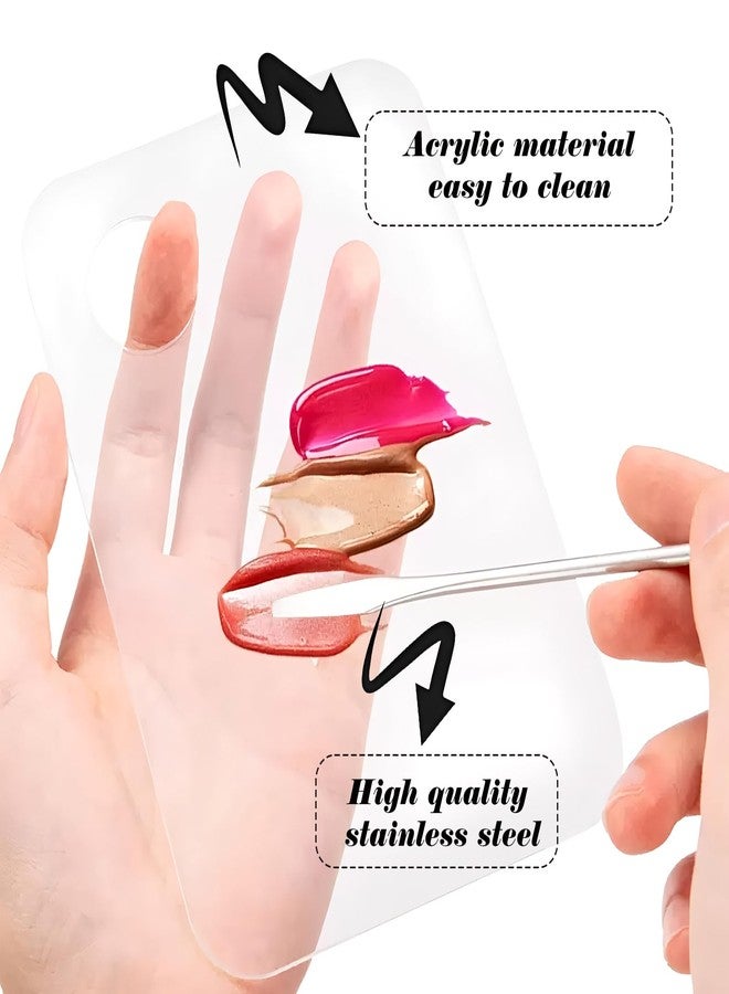 Anphly 2PCS Acrylic Cosmetics Palette with 2PCS Spatula Tool Suitable for Basic Eye Shadow Lipstick Nail Art Professional Pigment Mixing - Image 3